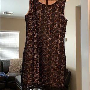 Black lace overlay dress